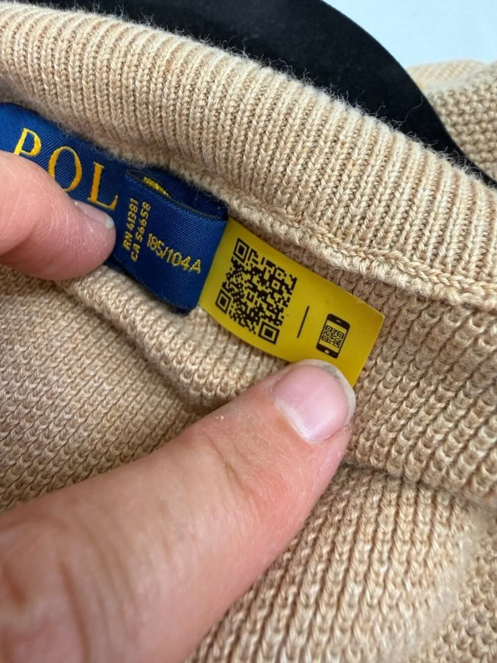 Polo Ralph Lauren Tan Estate Rib Quarter Zip Pullover Sweater - Mens XL